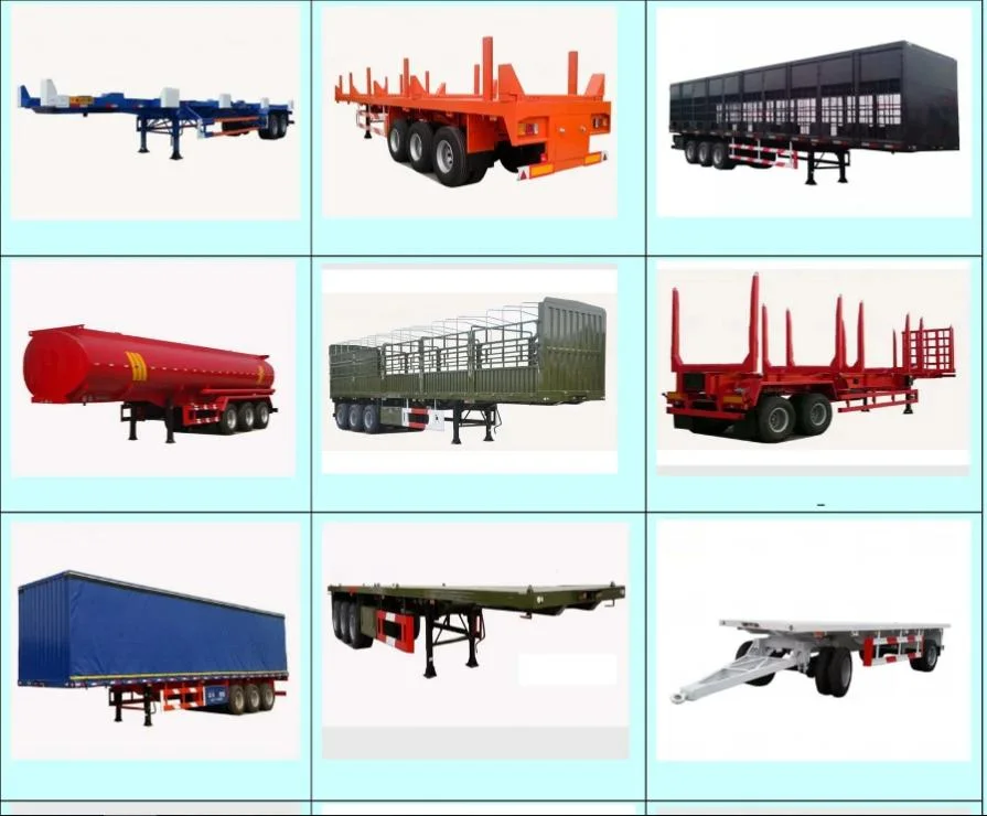 3 Axles Cargo Fence Trailer Container Chassis Dump Trailer Farm Tractor Machine Forklift Wheel Loader Dump Truck Tractor Truck Dumper Vehicle Auto Spare Parts